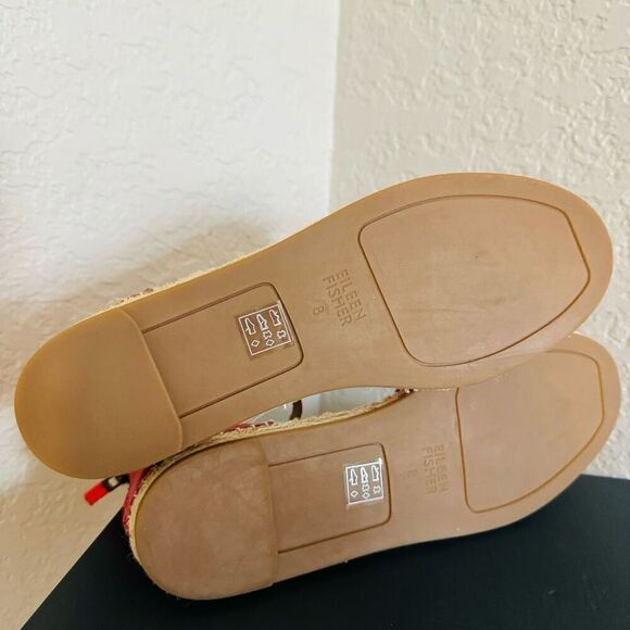 Eileen Fisher Lala Espadrille Leather Flat Closed Toe Sandal, Size 8, Pink, NWT - Picture 15 of 16